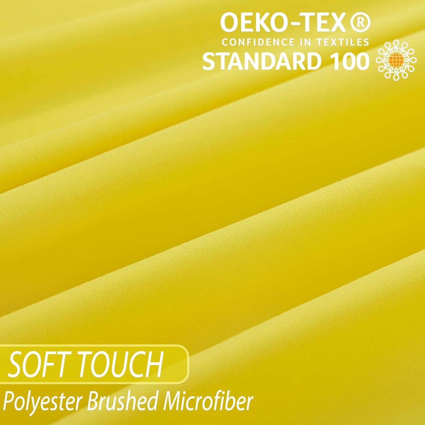 Twin Sheet Set - 3 Piece Bed Sheets for Twin Size Bed, Luxury Soft Breathable Microfiber, Extra Deep Pocket, Bedding Sheets & Pillowcase, Wrinkle Free Oeko-Tex, Yellow