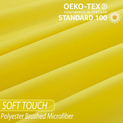 Twin Sheet Set - 3 Piece Bed Sheets for Twin Size Bed, Luxury Soft Breathable Microfiber, Extra Deep Pocket, Bedding Sheets & Pillowcase, Wrinkle Free Oeko-Tex, Yellow