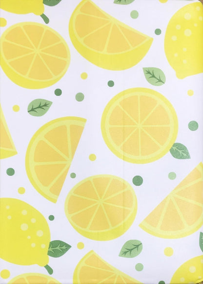 Lemon Design Tablecloth Heavy Duty Textile Flannel Backed, 52" x 90" Oblong