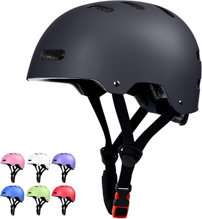 Skateboard Bike Helmet, 3 Sizes for Adult Youth Kids Women Men Boys Girls | Certified Multi-Sport Helmet for Scooter Skate Bicycle, Adjustable Lightweight Ventilated Helmet