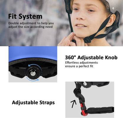 Skateboard Bike Helmet, 3 Sizes for Adult Youth Kids Women Men Boys Girls | Certified Multi-Sport Helmet for Scooter Skate Bicycle, Adjustable Lightweight Ventilated Helmet