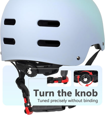 Skateboard Bike Helmet, 3 Sizes for Adult Youth Kids Women Men Boys Girls | Certified Multi-Sport Helmet for Scooter Skate Bicycle, Adjustable Lightweight Ventilated Helmet