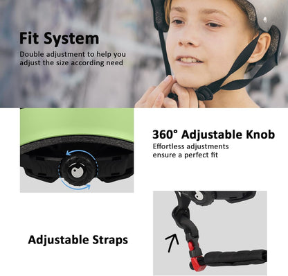 Skateboard Bike Helmet, 3 Sizes for Adult Youth Kids Women Men Boys Girls | Certified Multi-Sport Helmet for Scooter Skate Bicycle, Adjustable Lightweight Ventilated Helmet