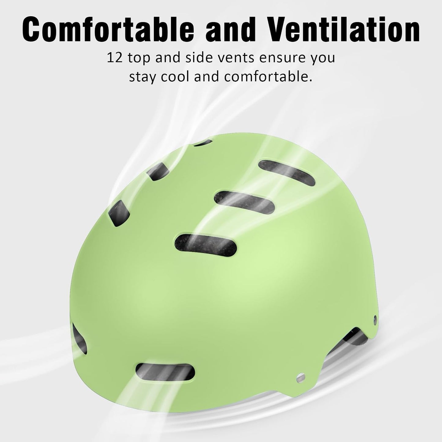 Skateboard Bike Helmet, 3 Sizes for Adult Youth Kids Women Men Boys Girls | Certified Multi-Sport Helmet for Scooter Skate Bicycle, Adjustable Lightweight Ventilated Helmet