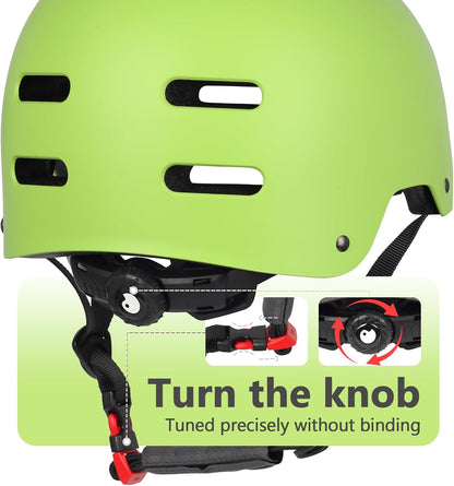 Skateboard Bike Helmet, 3 Sizes for Adult Youth Kids Women Men Boys Girls | Certified Multi-Sport Helmet for Scooter Skate Bicycle, Adjustable Lightweight Ventilated Helmet