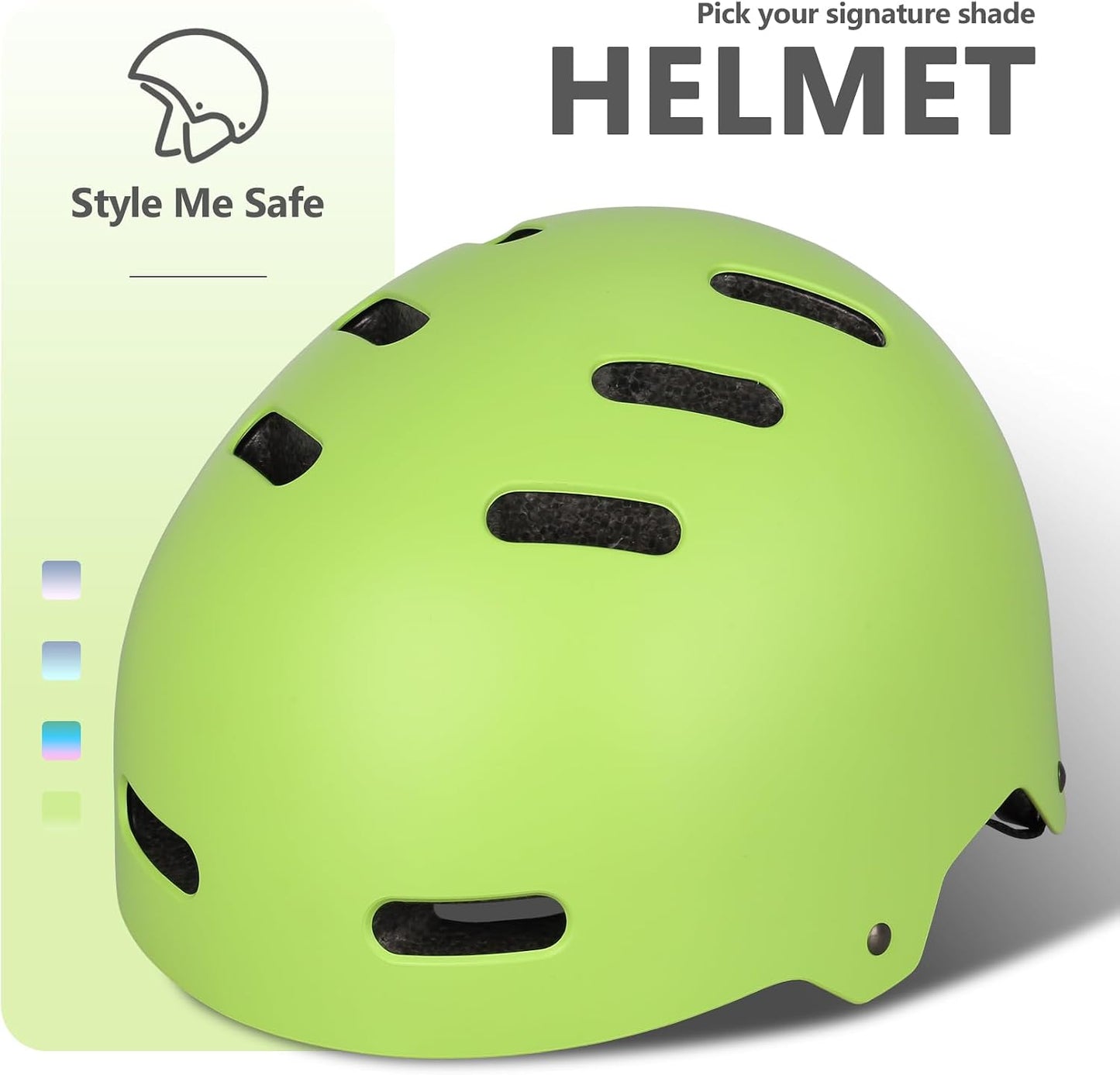 Skateboard Bike Helmet, 3 Sizes for Adult Youth Kids Women Men Boys Girls | Certified Multi-Sport Helmet for Scooter Skate Bicycle, Adjustable Lightweight Ventilated Helmet
