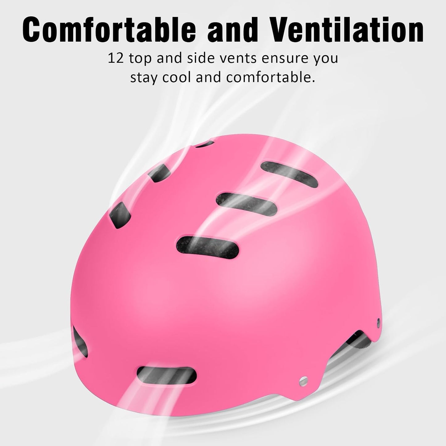 Skateboard Bike Helmet, 3 Sizes for Adult Youth Kids Women Men Boys Girls | Certified Multi-Sport Helmet for Scooter Skate Bicycle, Adjustable Lightweight Ventilated Helmet