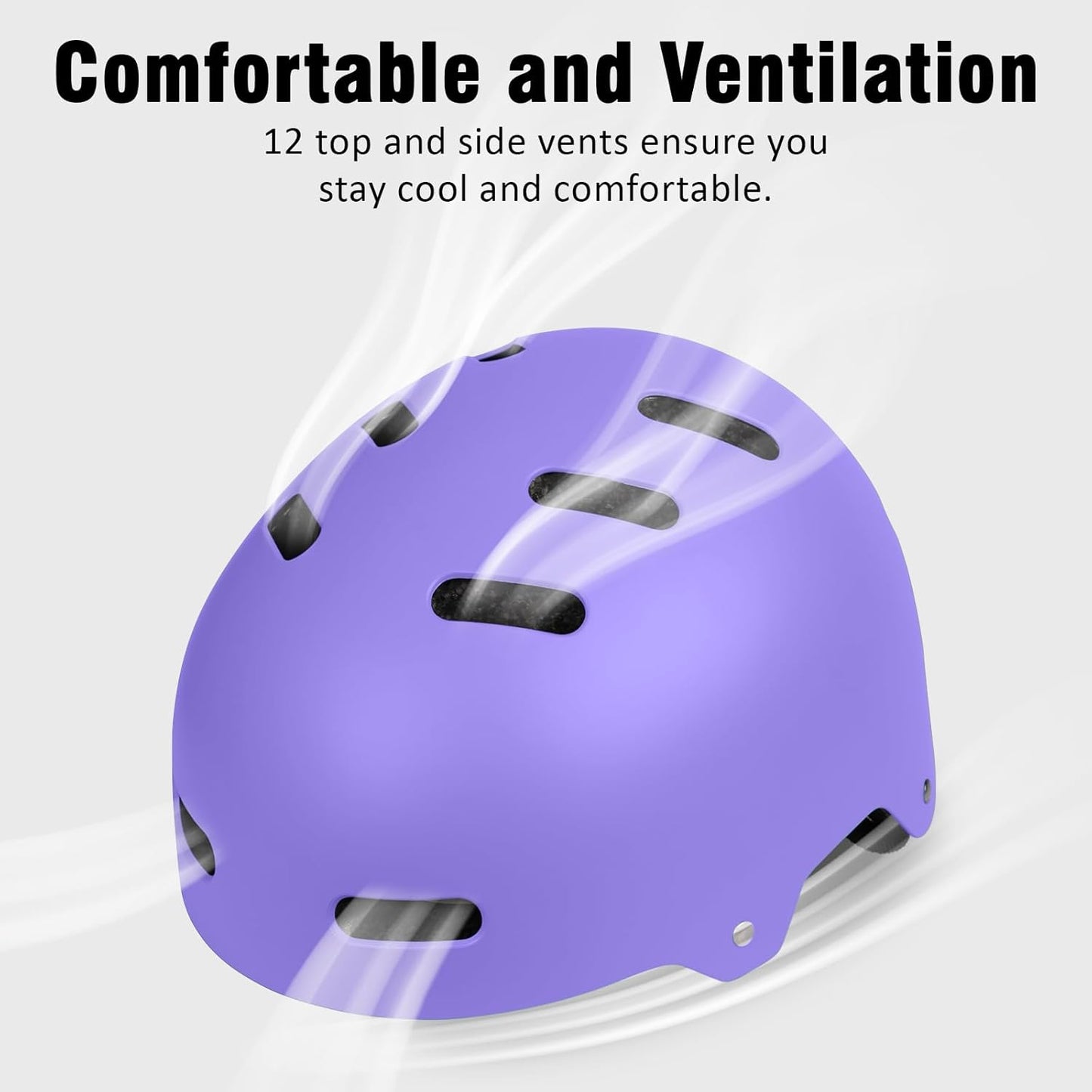 Skateboard Bike Helmet, 3 Sizes for Adult Youth Kids Women Men Boys Girls | Certified Multi-Sport Helmet for Scooter Skate Bicycle, Adjustable Lightweight Ventilated Helmet