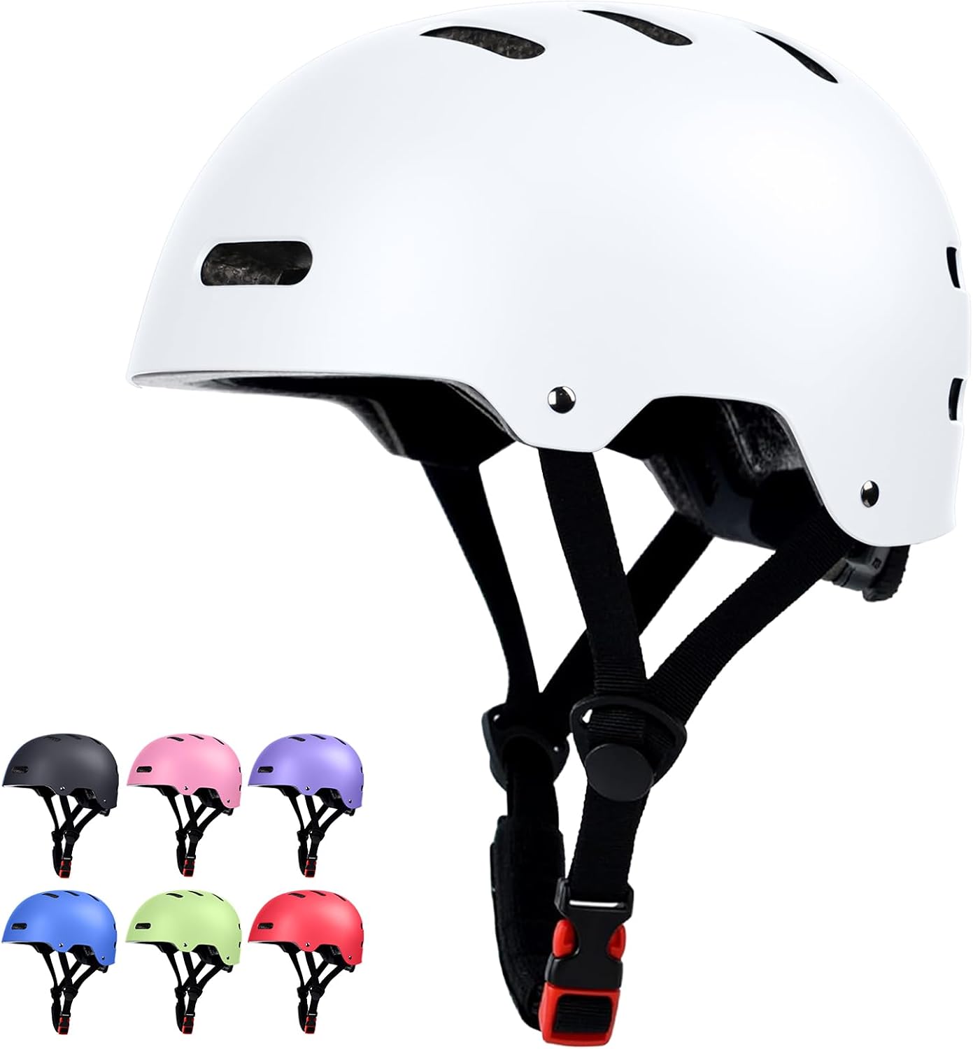Skateboard Bike Helmet, 3 Sizes for Adult Youth Kids Women Men Boys Girls | Certified Multi-Sport Helmet for Scooter Skate Bicycle, Adjustable Lightweight Ventilated Helmet