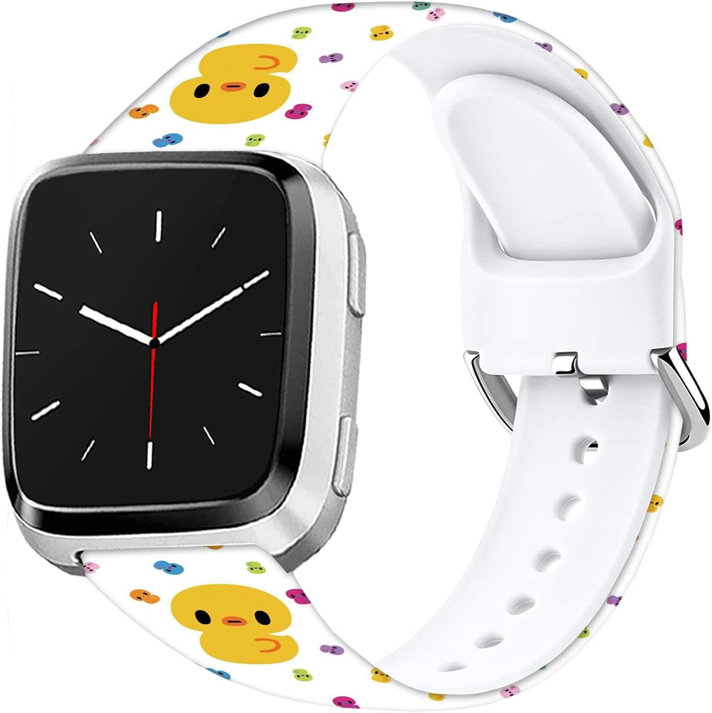 Soft Silicone Watch Bands Compatible with Fitbit Versa 2/Versa/Fitbit Versa Lite/SE Cartoon Band，23mm Cute Floral Pattern Printed Strap Replacement Wristband for Men Women Teens.