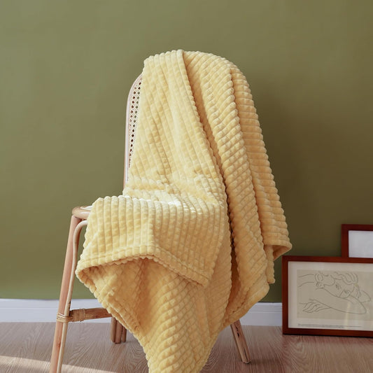Yellow Throw Blanket for Couch-Super Soft Fluffy Blankets for Women 50x70 Inches Cozy Lightweight Fleece Blanket for Home Decor