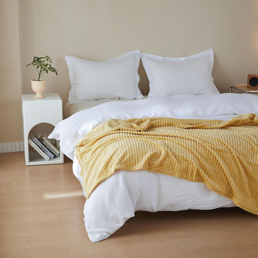 Yellow Throw Blanket for Couch-Super Soft Fluffy Blankets for Women 50x70 Inches Cozy Lightweight Fleece Blanket for Home Decor