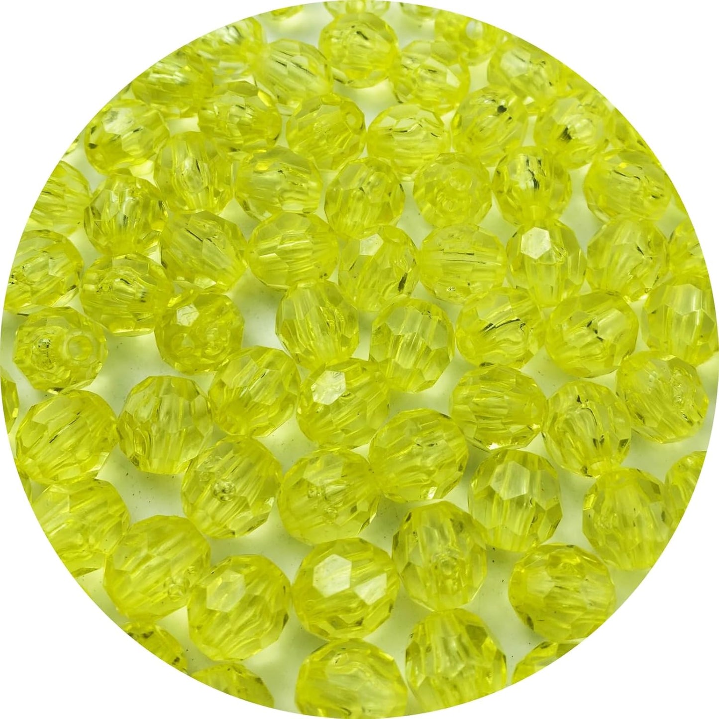 800pcs 6mm Acrylic Round Crystal Faceted Beads for Crafts Spacer Beads for Jewelry Making Necklaces Bracelets Earrings DIY Decoration(Lemon Yellow)