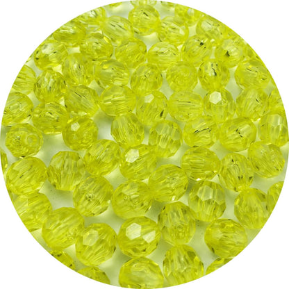 800pcs 6mm Acrylic Round Crystal Faceted Beads for Crafts Spacer Beads for Jewelry Making Necklaces Bracelets Earrings DIY Decoration(Lemon Yellow)