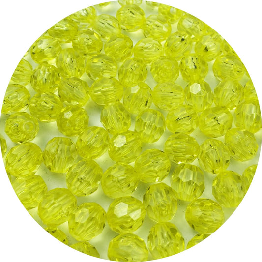 800pcs 6mm Acrylic Round Crystal Faceted Beads for Crafts Spacer Beads for Jewelry Making Necklaces Bracelets Earrings DIY Decoration(Lemon Yellow)