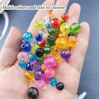 800pcs 6mm Acrylic Round Crystal Faceted Beads for Crafts Spacer Beads for Jewelry Making Necklaces Bracelets Earrings DIY Decoration(Lemon Yellow)