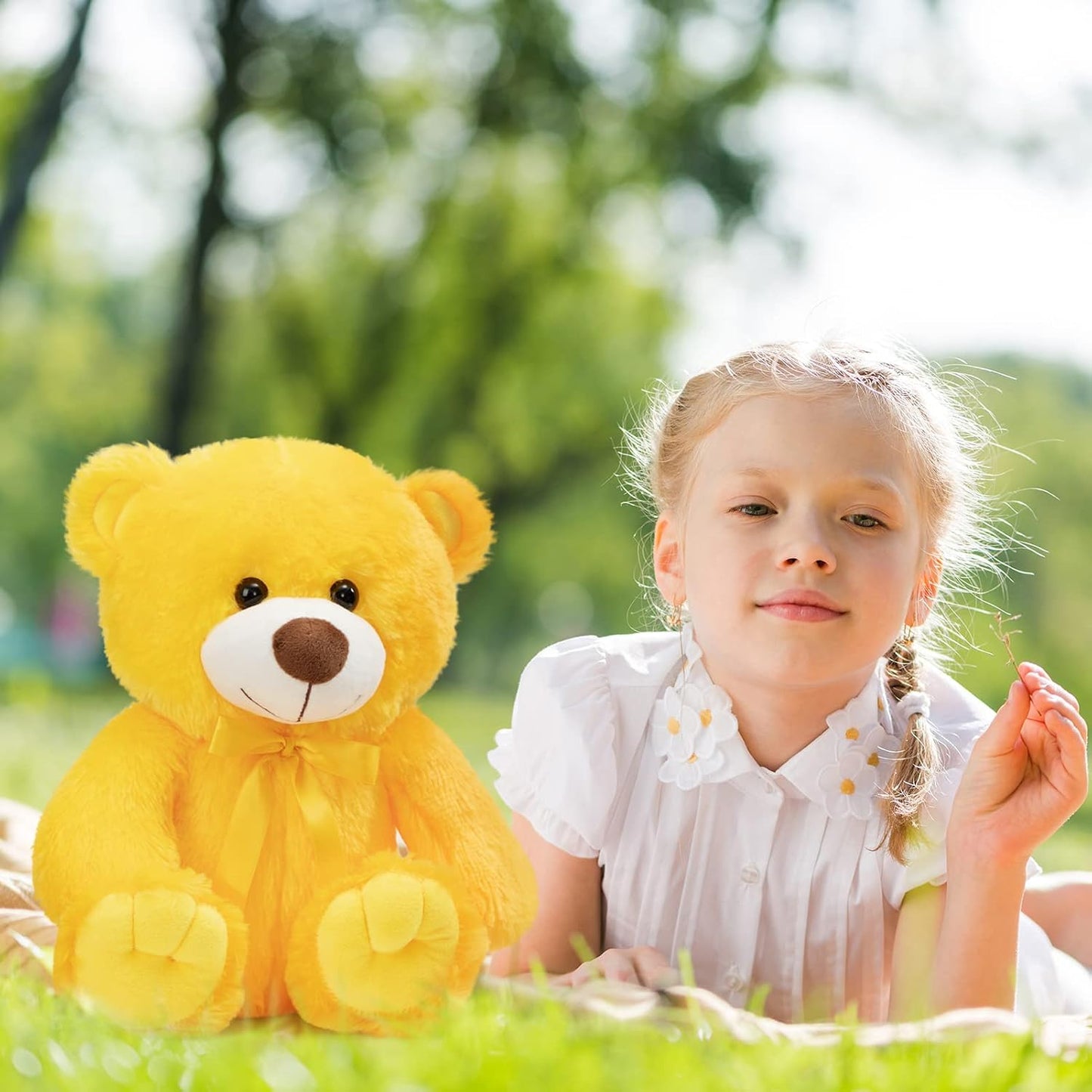Super Color Teddy Bear Stuffed Animals Plush Toy for Children Girlfriend Family Congratulations Baby Shower Birthday Yellow 14 inch