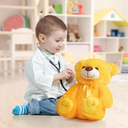 Super Color Teddy Bear Stuffed Animals Plush Toy for Children Girlfriend Family Congratulations Baby Shower Birthday Yellow 14 inch