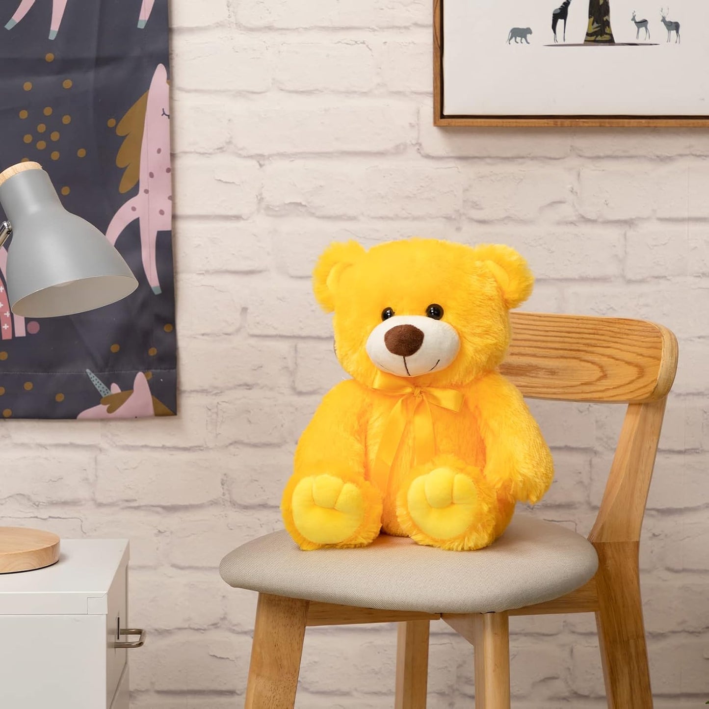 Super Color Teddy Bear Stuffed Animals Plush Toy for Children Girlfriend Family Congratulations Baby Shower Birthday Yellow 14 inch