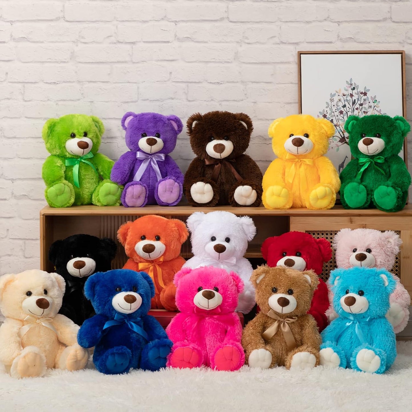 Super Color Teddy Bear Stuffed Animals Plush Toy for Children Girlfriend Family Congratulations Baby Shower Birthday Yellow 14 inch