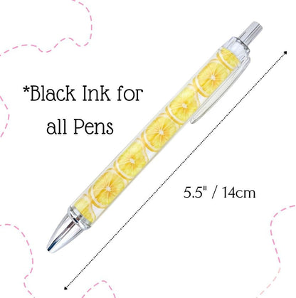 8PC Lemon Pens Kawaii Writing Gel Pen Summer Tropical Fruit Stationery Set Party Favors Decorations Office School Classroom Supplies Yellow Stuff Lemonade Themed Decor Bulk Gifts For Friends Coworkers