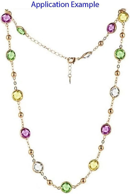 2 Sets Adabele Grade A Mixed Birthstone Connector Links 6mm Small Austrian Crystal Bead 18K Yellow Gold Plated (24pcs)