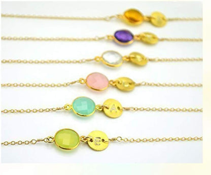2 Sets Adabele Grade A Mixed Birthstone Connector Links 6mm Small Austrian Crystal Bead 18K Yellow Gold Plated (24pcs)