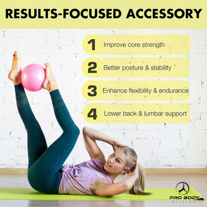 Small Exercise Ball with Pump - 9 Inch Workout Ball for Stability, Barre, Yoga, Core & Physical Therapy