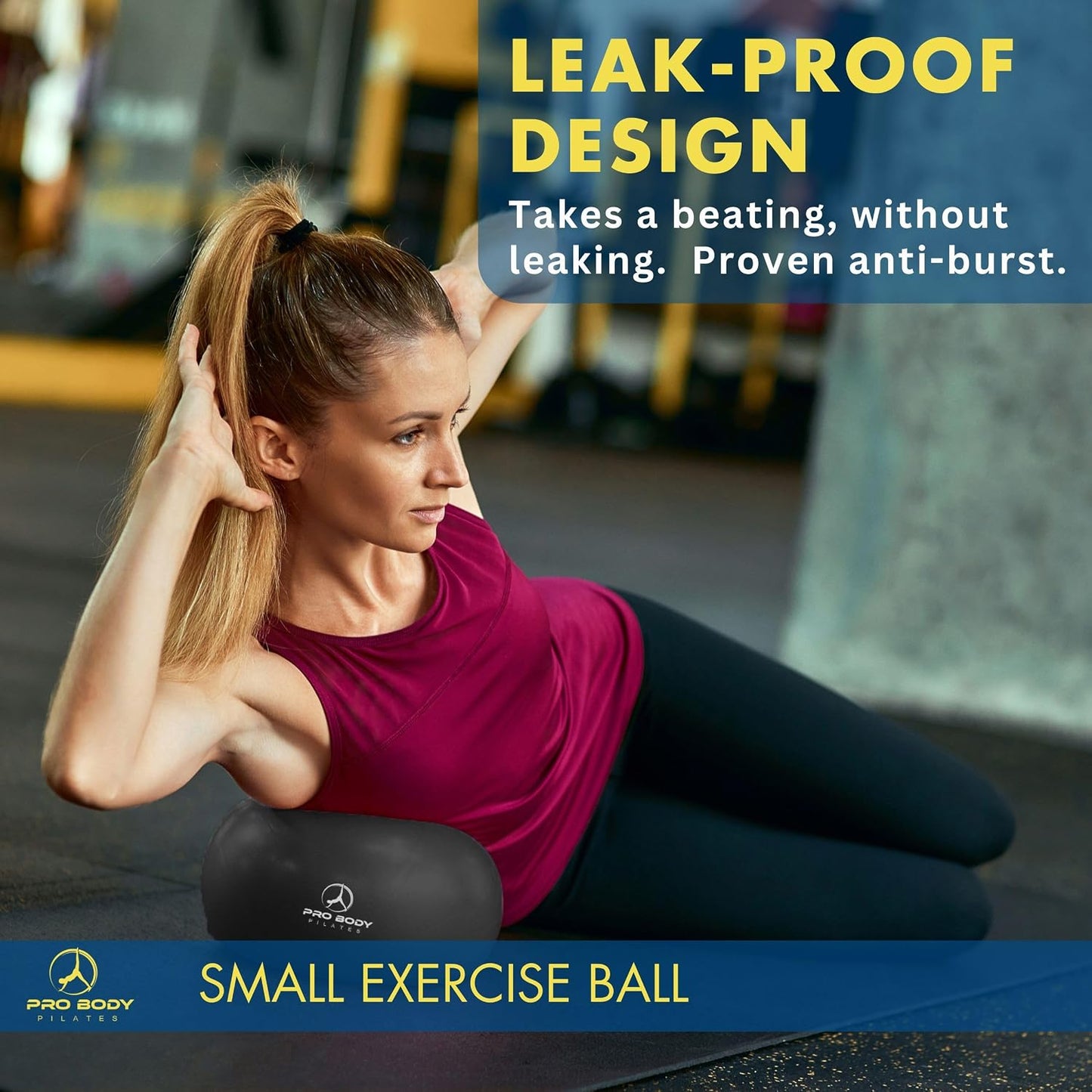 Small Exercise Ball with Pump - 9 Inch Workout Ball for Stability, Barre, Yoga, Core & Physical Therapy