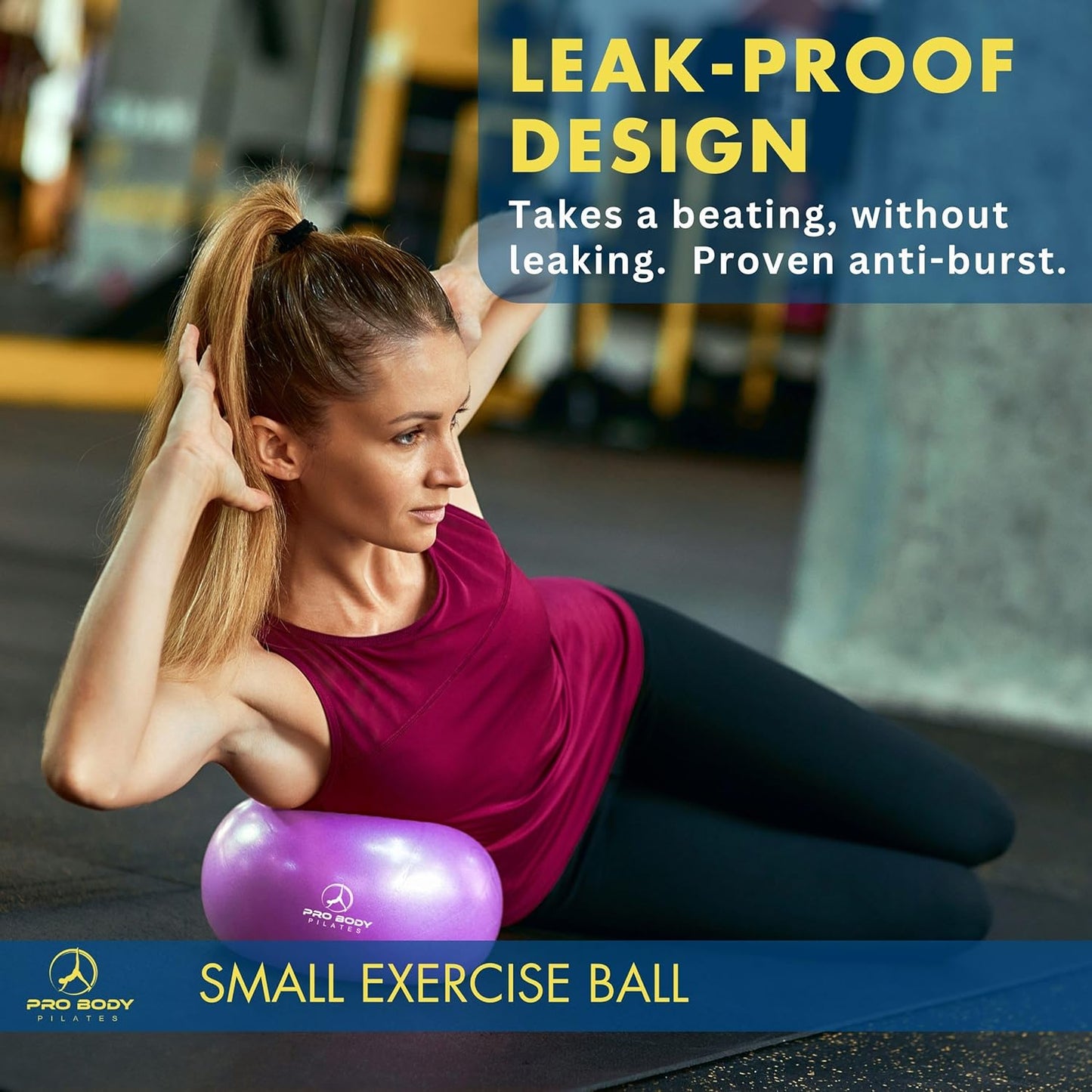 Small Exercise Ball with Pump - 9 Inch Workout Ball for Stability, Barre, Yoga, Core & Physical Therapy