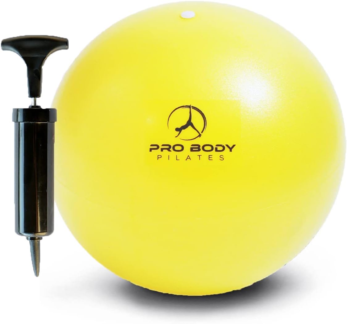 Small Exercise Ball with Pump - 9 Inch Workout Ball for Stability, Barre, Yoga, Core & Physical Therapy