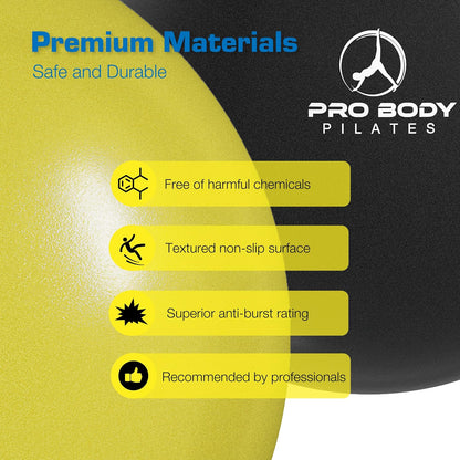 Small Exercise Ball with Pump - 9 Inch Workout Ball for Stability, Barre, Yoga, Core & Physical Therapy