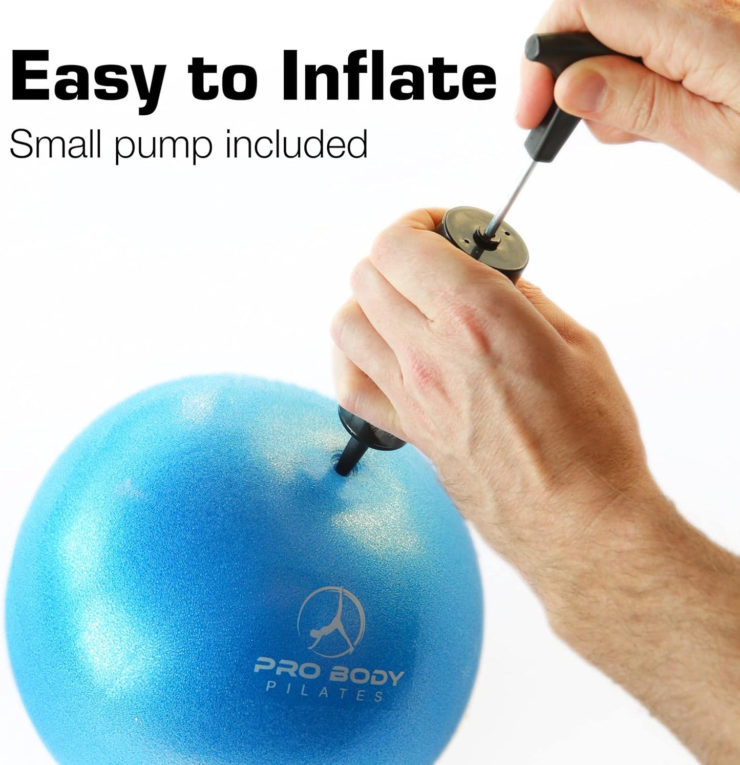Small Exercise Ball with Pump - 9 Inch Workout Ball for Stability, Barre, Yoga, Core & Physical Therapy