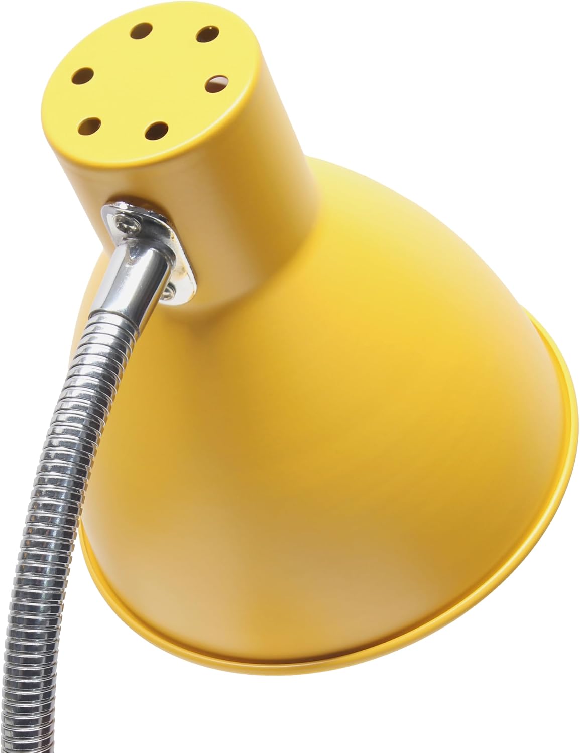 LD1076-YLW 16.22" Sleek Essentials Adjustable Metal Desk Task Lamp with Organizer Compartment, for Office, Desk, Nightstand, Dorm, Yellow
