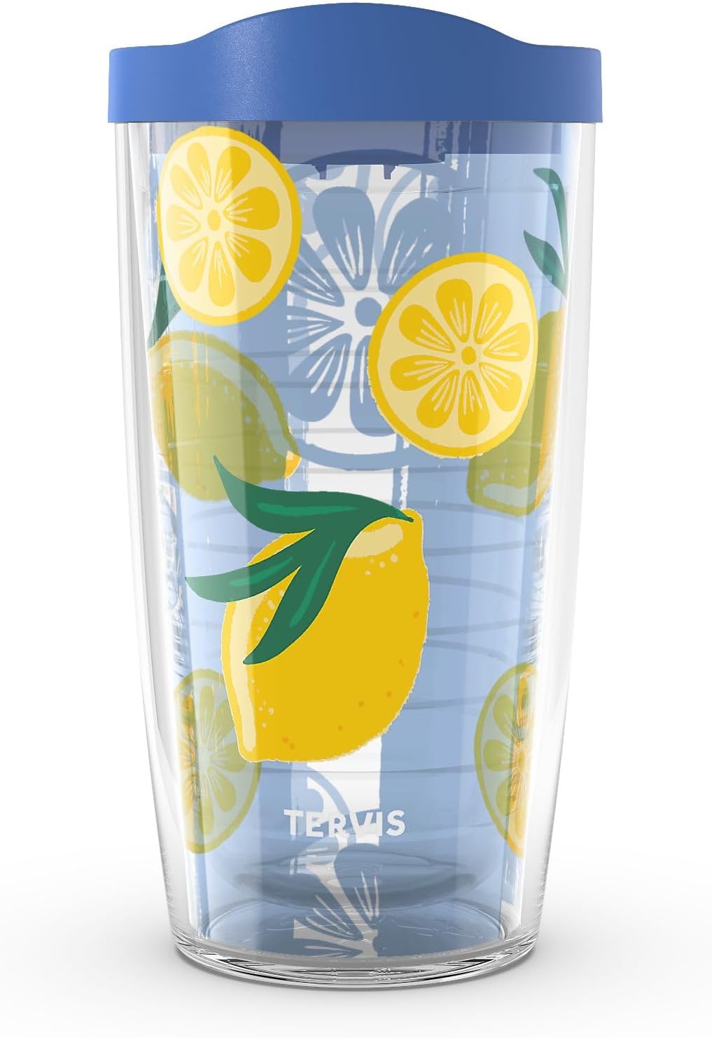 Tervis Lemon Stripes Made in USA Double Walled Insulated Tumbler Travel Cup Keeps Drinks Cold & Hot