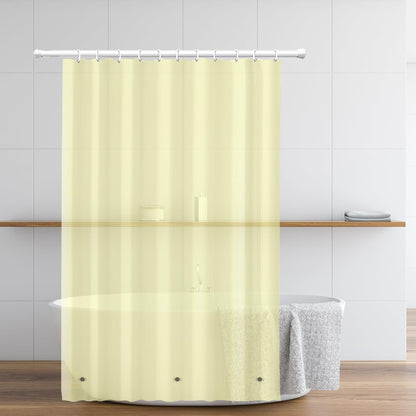 PEVA Shower Curtain,Shower Curtain Liner with Rustproof Grommets and Magnets, Waterproof Cute Lightweight Standard Size Bathroom Curtains (Ginger Yellow)