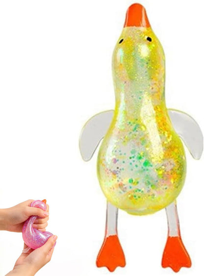 Cute Duck Squishy Sugar Stress Ball,Soft Duck Stress Relief Sugar Ball Toys and Moldable Slow Rise Relaxing Sensory Fidget Stress (Yellow)