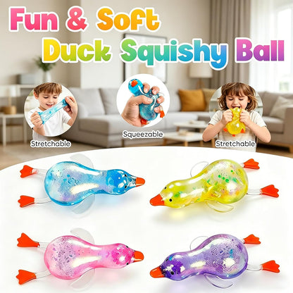 Cute Duck Squishy Sugar Stress Ball,Soft Duck Stress Relief Sugar Ball Toys and Moldable Slow Rise Relaxing Sensory Fidget Stress (Yellow)