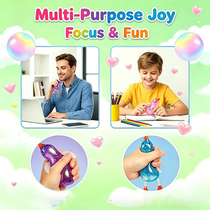 Cute Duck Squishy Sugar Stress Ball,Soft Duck Stress Relief Sugar Ball Toys and Moldable Slow Rise Relaxing Sensory Fidget Stress (Yellow)
