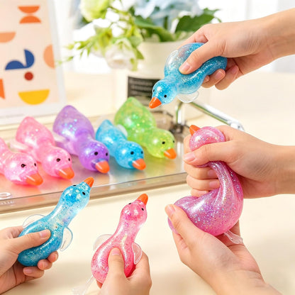 Cute Duck Squishy Sugar Stress Ball,Soft Duck Stress Relief Sugar Ball Toys and Moldable Slow Rise Relaxing Sensory Fidget Stress (Yellow)