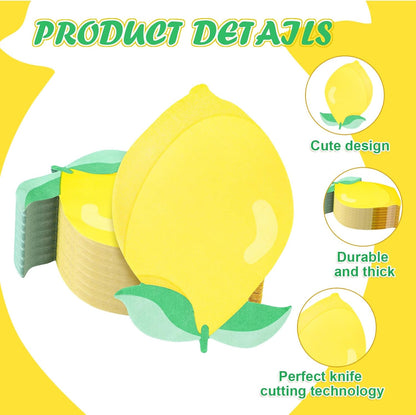 100 Pieces Paper Fruit Napkins Summer Decorative Napkin Disposable Fruits Birthday Party Supplies 2 Ply Absorbent Napkins for Baby Shower Holiday Fruit Party Dinnerware(Lemon)