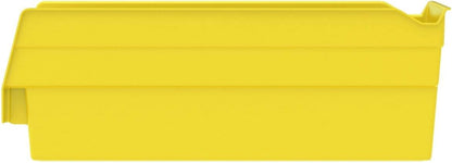 30120 Plastic Shelf Bins, Heavy Duty Storage Bins for Garage, Closet, and Drawer Organization, 12" x 4" x 4", Yellow, 24-Pack