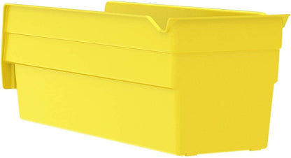 30120 Plastic Shelf Bins, Heavy Duty Storage Bins for Garage, Closet, and Drawer Organization, 12" x 4" x 4", Yellow, 24-Pack