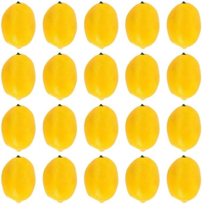 20Pcs Yellow Simulation Artificial Lemon Fake Fruit Disply Home Party Decor Artificial Fruit Trees for Home Decor Artificial Fruit Artificial Plants and Flowers Artificial Plants and Flowers
