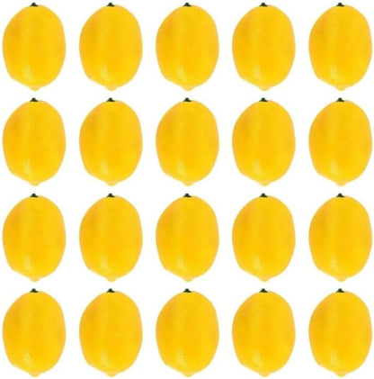 20Pcs Yellow Simulation Artificial Lemon Fake Fruit Disply Home Party Decor Artificial Fruit Trees for Home Decor Artificial Fruit Artificial Plants and Flowers Artificial Plants and Flowers