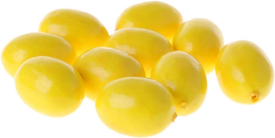 20Pcs Yellow Simulation Artificial Lemon Fake Fruit Disply Home Party Decor Artificial Fruit Trees for Home Decor Artificial Fruit Artificial Plants and Flowers Artificial Plants and Flowers