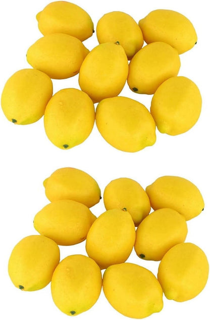 20Pcs Yellow Simulation Artificial Lemon Fake Fruit Disply Home Party Decor Artificial Fruit Trees for Home Decor Artificial Fruit Artificial Plants and Flowers Artificial Plants and Flowers
