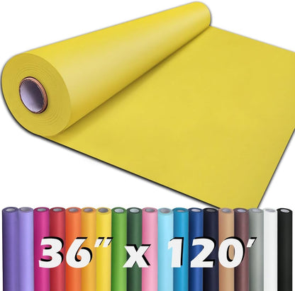 36" x 1,440" (120') Lemon Yellow Kraft Paper Roll for Craft Bulletin Board Paper Art Table Covering Crafting Gift Wrapping Bouquet Packing Parcel 80GSM 55LB (Lemon Yellow, 36" x 120')