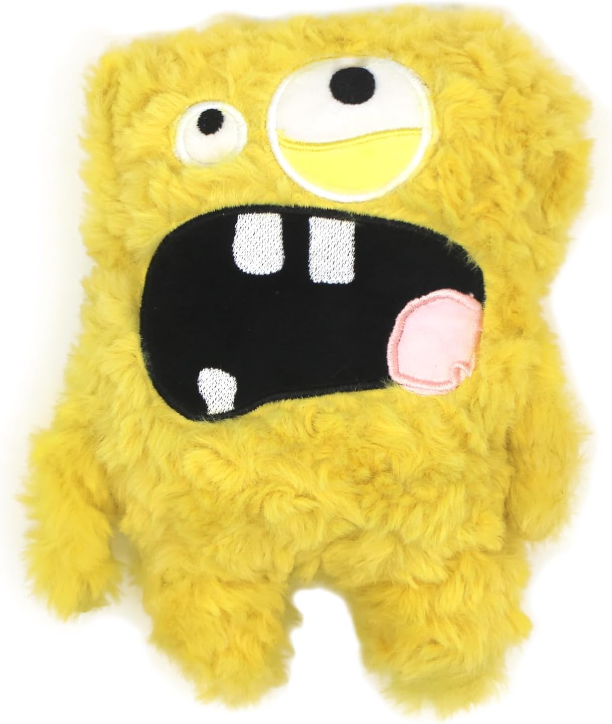 Monster Stuffed Squeaky Dog Toy, Crinkle Dog Plush Toy, Yellow | Soft Lightweight Toy for Fetch and Chew, Interactive Outdoor Indoor Play for Tug, Birthday Gift, For Puppy Small Medium Dog
