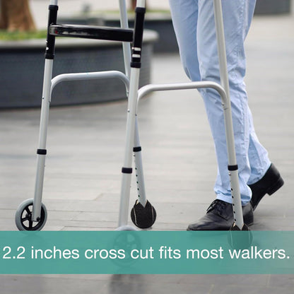 2PCS Precut Tennis Balls for Walkers, Heavy Duty Long Lasting Glide Balls - Precut for Easy Installation, Universal Felt Pads for Walker Legs & Furniture, Floor Protectors